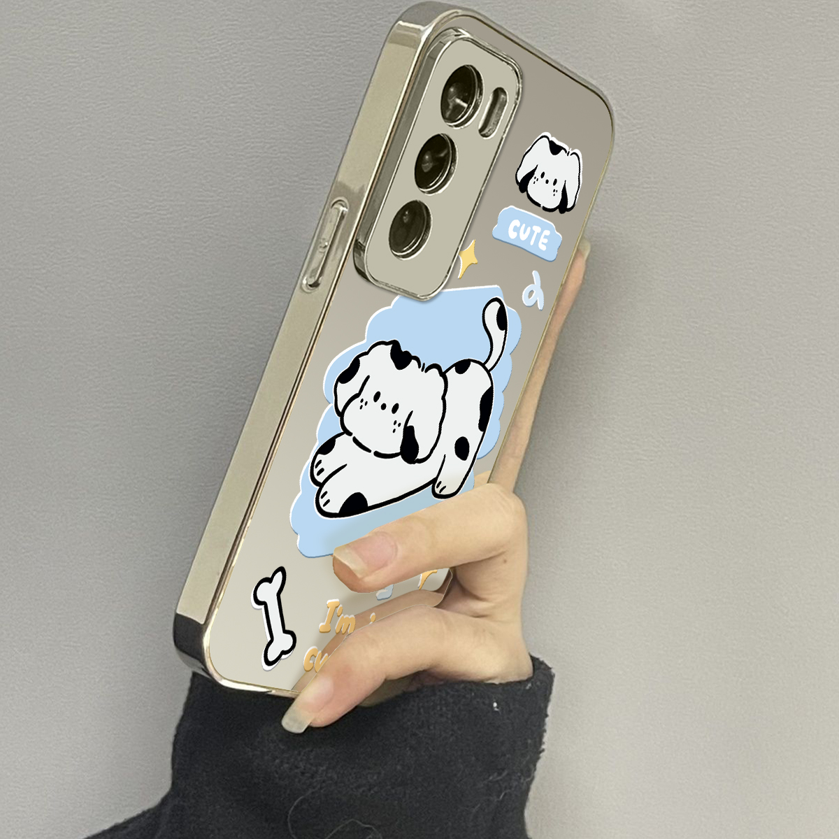 opporeno12镜面可爱手机壳