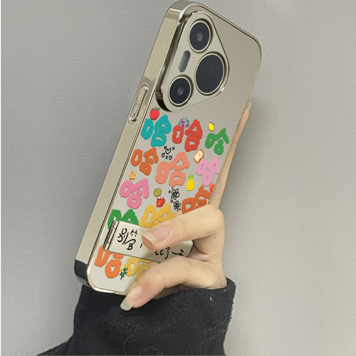 彩字哈哈适用华为pura70ultra手机壳mate60pro+50新款40epro镜面p70防摔p60art软壳p50e男p40女款30por情侣套 - 封面