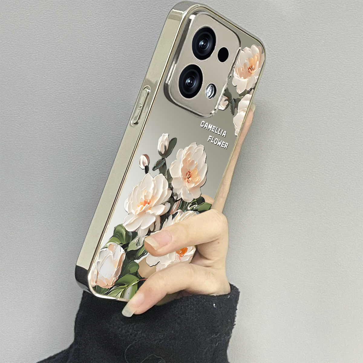 白山茶花适用opporeno13手机壳reno12新款11oppofindx8x6x7ultra6防摔5k10pro+9男8女款7情侣3k12x套oppok9s