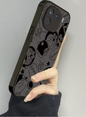 黑色哆啦适用vivoiqoo13手机壳11iqoo12新款10iqooneo9neo8pro男iqoou3x7se女款6情侣iqooz3z5x套z8x9turbo