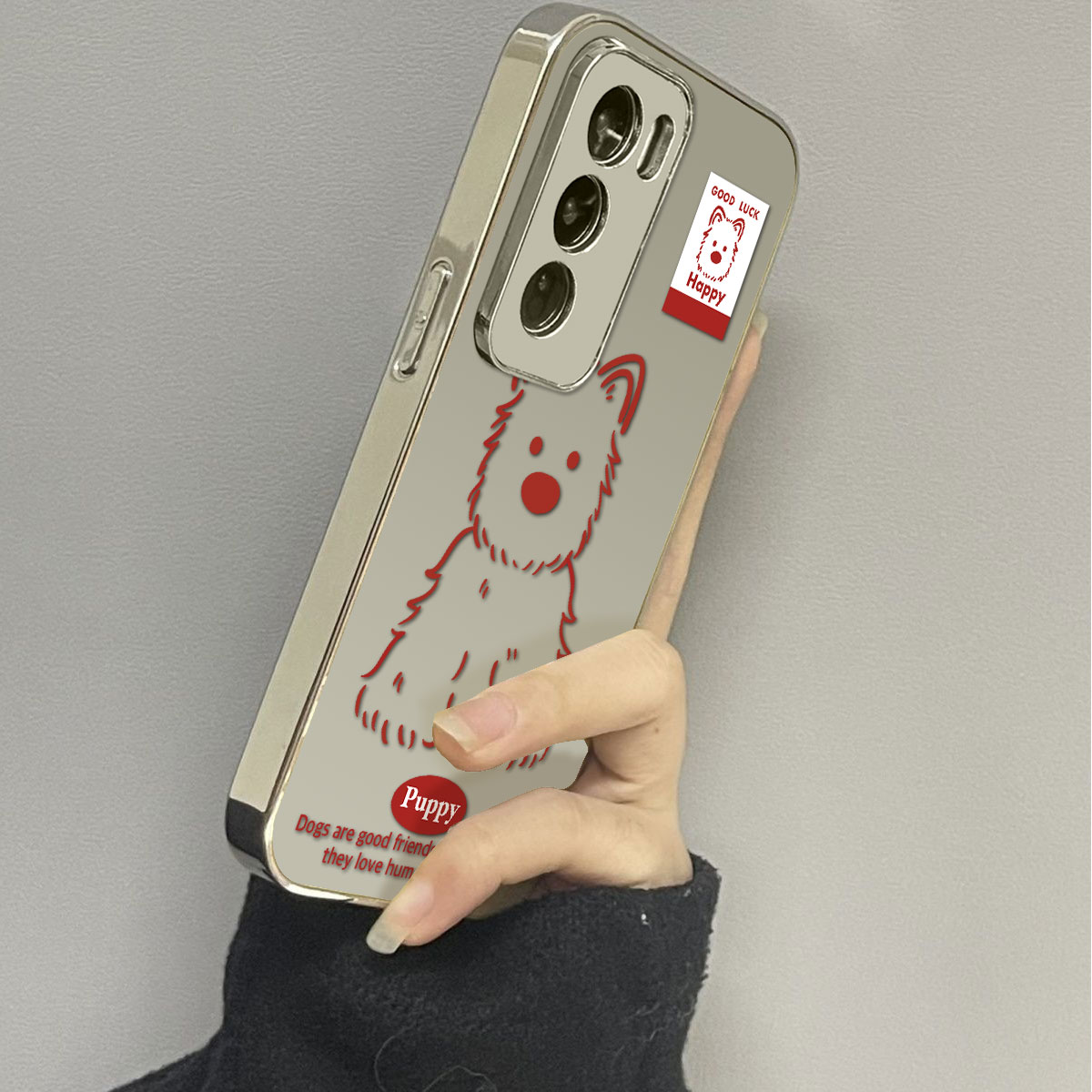 opporeno12镜面可爱手机壳