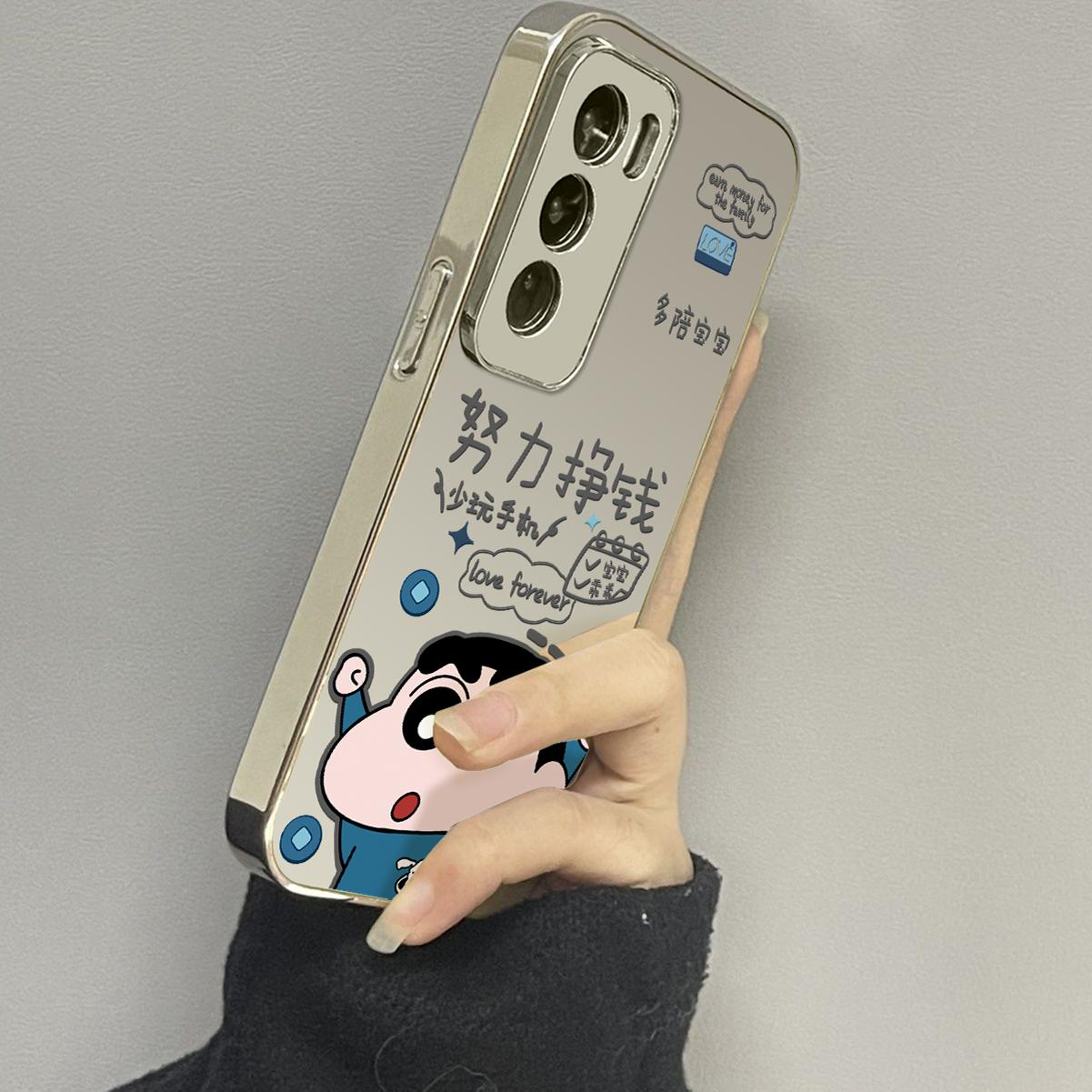 opporeno12镜面可爱手机壳