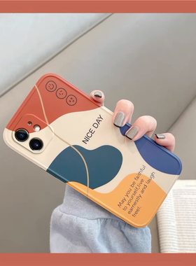 几何图形适用于苹果11手机壳iPhone11promax直边xsmax简约iPhonexr全包边78plus防摔x软壳男女款情侣se2套