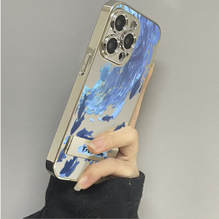 蓝色海洋适用苹果16promax手机壳iPhone15pro新款14防摔13镜面12男11xsmax女款iphonexr情侣3se2套x78plus