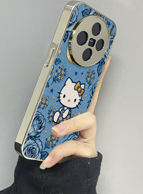 蓝花kt猫适用vivox200promini手机壳x100ultra新款90s80至尊版70pro12男60vivos30s20女款17t19情侣18e16套15
