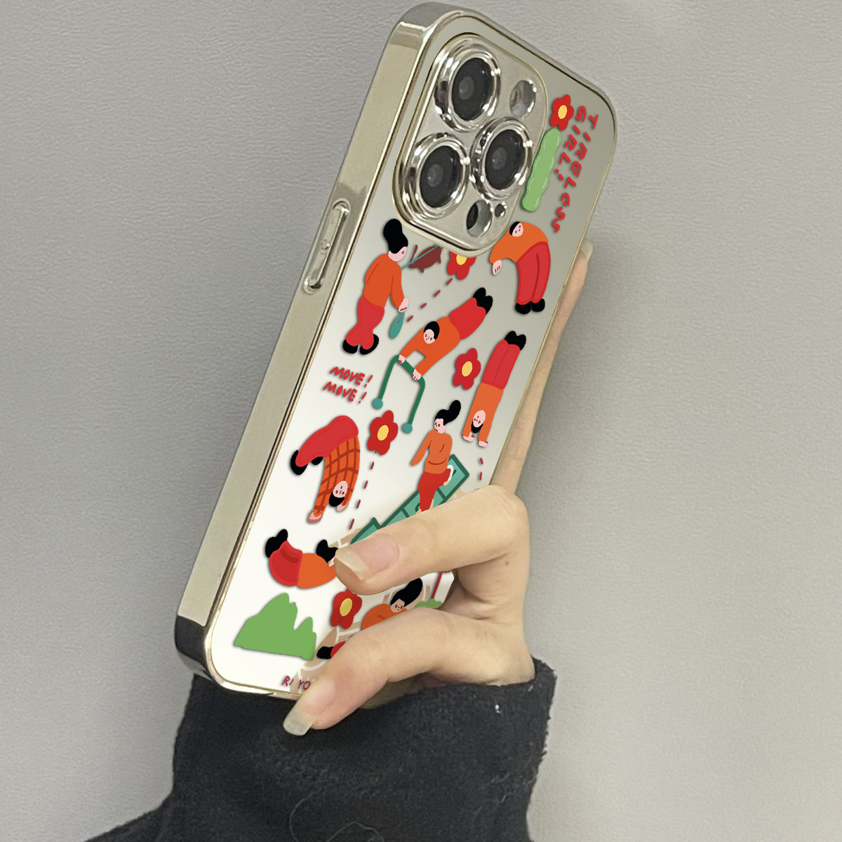 opporeno12镜面可爱手机壳