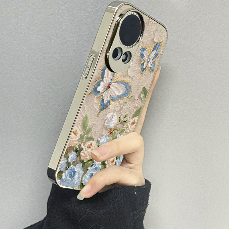 蝴蝶花朵适用华为nova13手机壳nova12ultra至尊版新款nova11活力版10se皮质nova9pro5防摔8男7女款6情侣5g套4