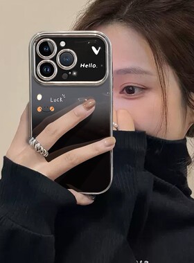 灰黑渐变适用苹果15promax手机壳iPhone14pro新款13防摔12创意xsmax男xr女11情侣iPhonexr全包7p8p手机套se2