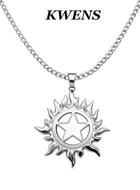 KWENS原创炽热太阳花吊坠项链