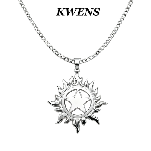 KWENS原创炽热太阳花吊坠项链