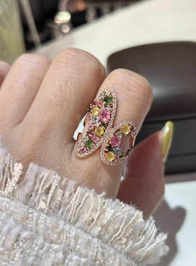 巨好看的满钻仙气蝴蝶戒指女