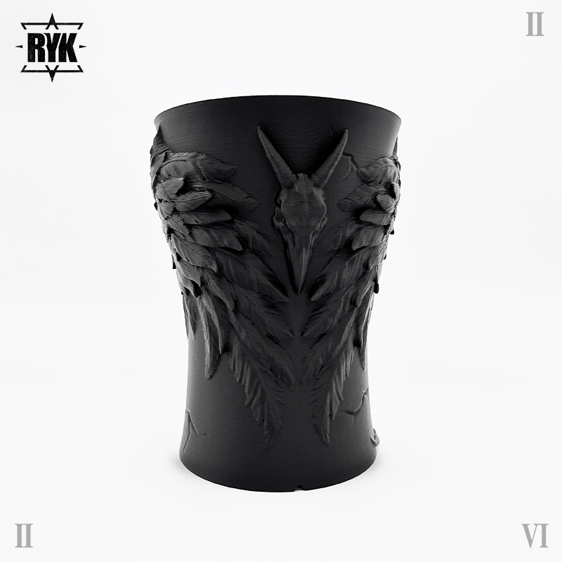 潮流暗黑高款块根植物盆