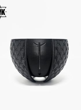 潮流块根花盆龙舌兰多肉花盆3d打印植物专用黑色高脚透气呼吸盆