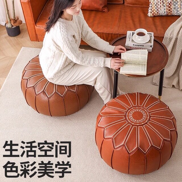 摩洛哥坐墩打坐冥想大坐垫家用榻榻米垫子懒人圆形蒲团坐垫套免洗
