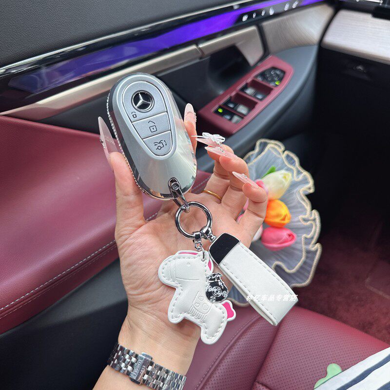 适用奔驰钥匙套新C级E级车扣C260L壳E300L包GLC300/260女款S级GLE