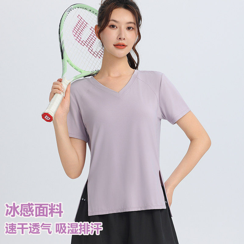 马孔多大尺码胖mm200斤健身女2026新款速干瑜伽服短袖上衣跑步运