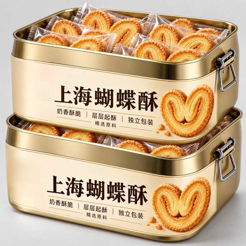 蝴蝶酥独立包装奶酥饼干扁桃仁千层酥传统糕点心下午茶解馋小零食