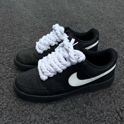 【定制球鞋】NikeCourtVision白色孤影复古经典舒适防滑轻便板鞋