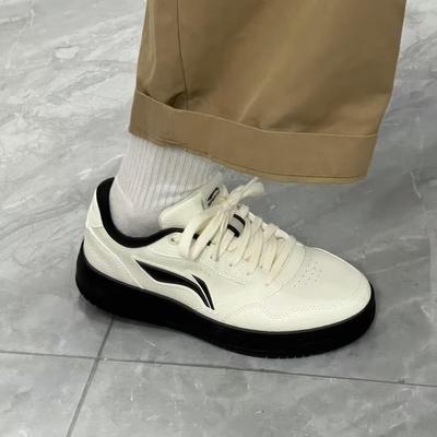 李宁天迹SOFT熊猫女板鞋冬季厚底回弹软底增高百搭板鞋休闲运动鞋