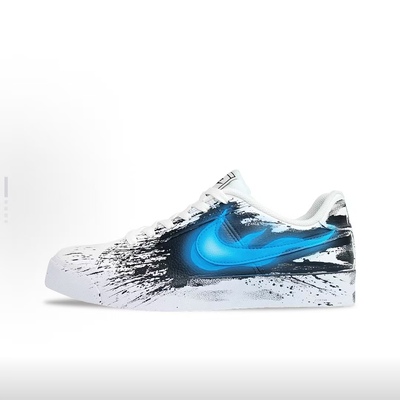 球鞋定制 NIKE/耐克Court Royale毒液泼墨手绘男女耐磨低帮板鞋