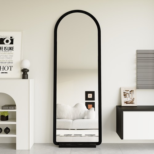 实木带防滑木托全身镜