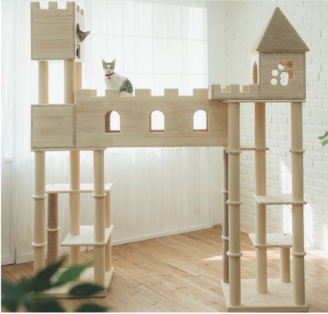 超大型猫城堡猫窝猫爬架猫树一体组合猫抓柱定制跳台实木宠物玩具
