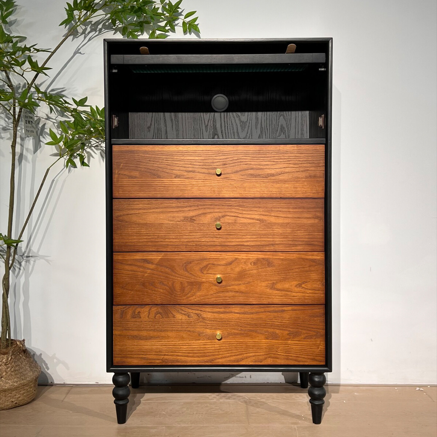 优尚雅轩法式复古实木斗柜白蜡木卧室储物收纳柜小户型家用边柜