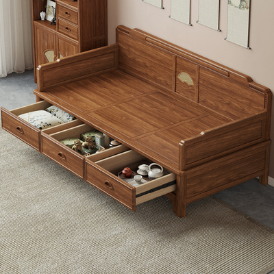 优尚雅轩榆木罗汉床实木沙发床