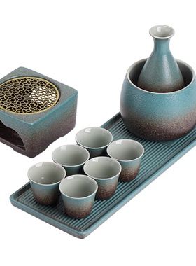 记今朝【蜡烛温酒】禅意陶瓷白酒杯套装家用中式烈酒爵杯小酒蛊