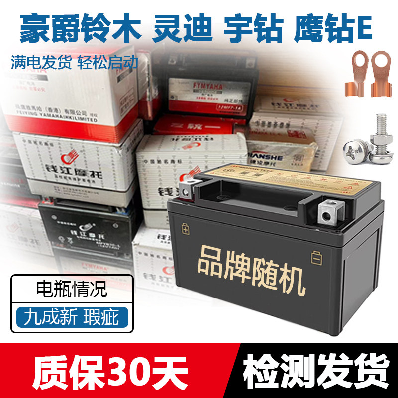 摩托车干电瓶适用豪之爵铃木HJ125T-18灵迪宇钻鹰钻雨钻天鹰电池