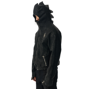 设计感拉链外套 25FW秋冬莫西干索尼克皮夹克潮流时尚 LOSANGE