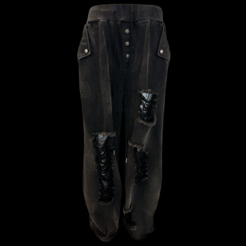 LE LOSANGE RUINED DENIM PANTS破坏糜烂抽绳牛仔裤