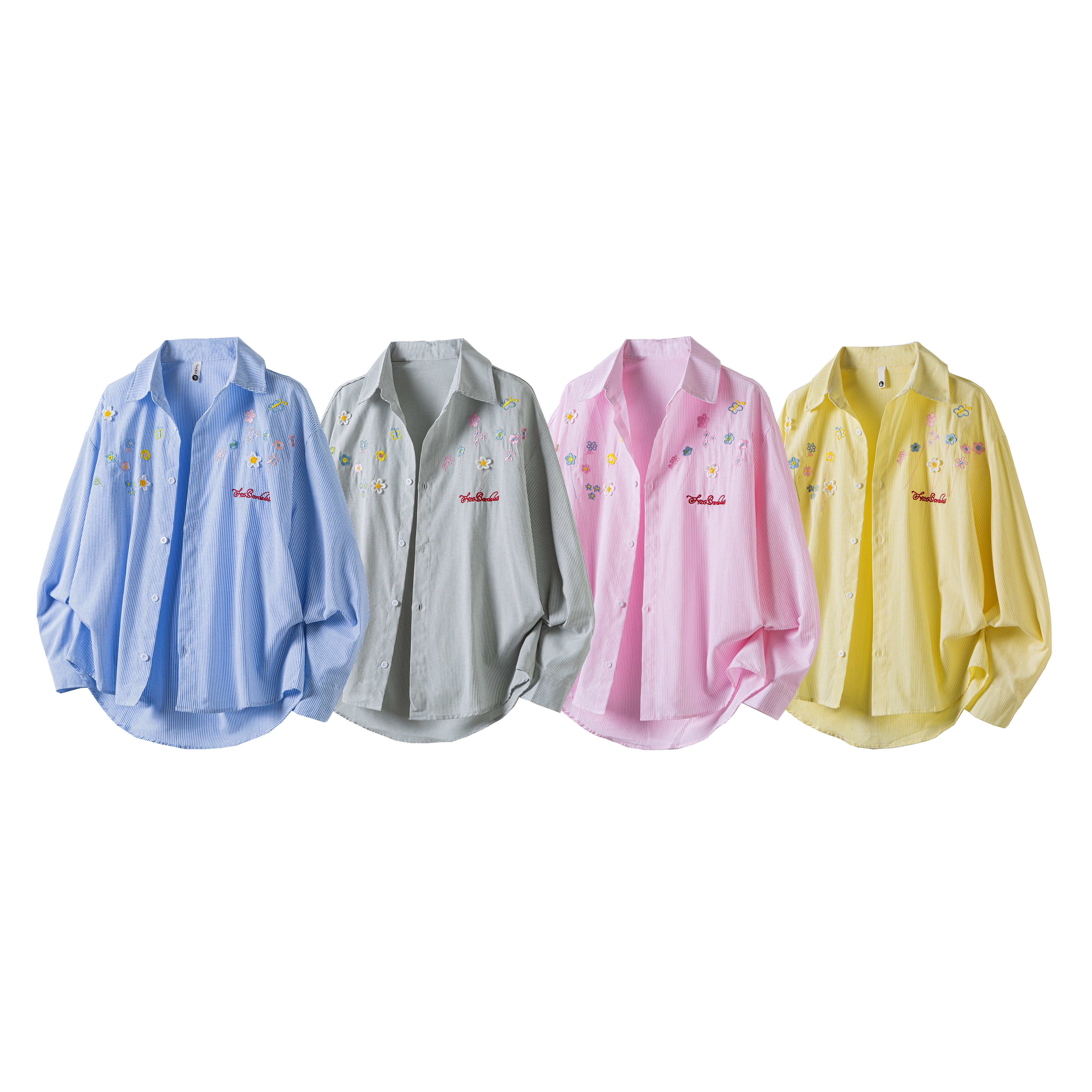 26新款条纹小花立体刺绣衬衫ZCS6018P50，男装衬衫，星座1308