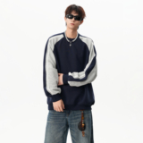 25秋新款校园风圆领条纹重磅卫衣宽松中性ZWY92P68，男装卫衣，星座1308