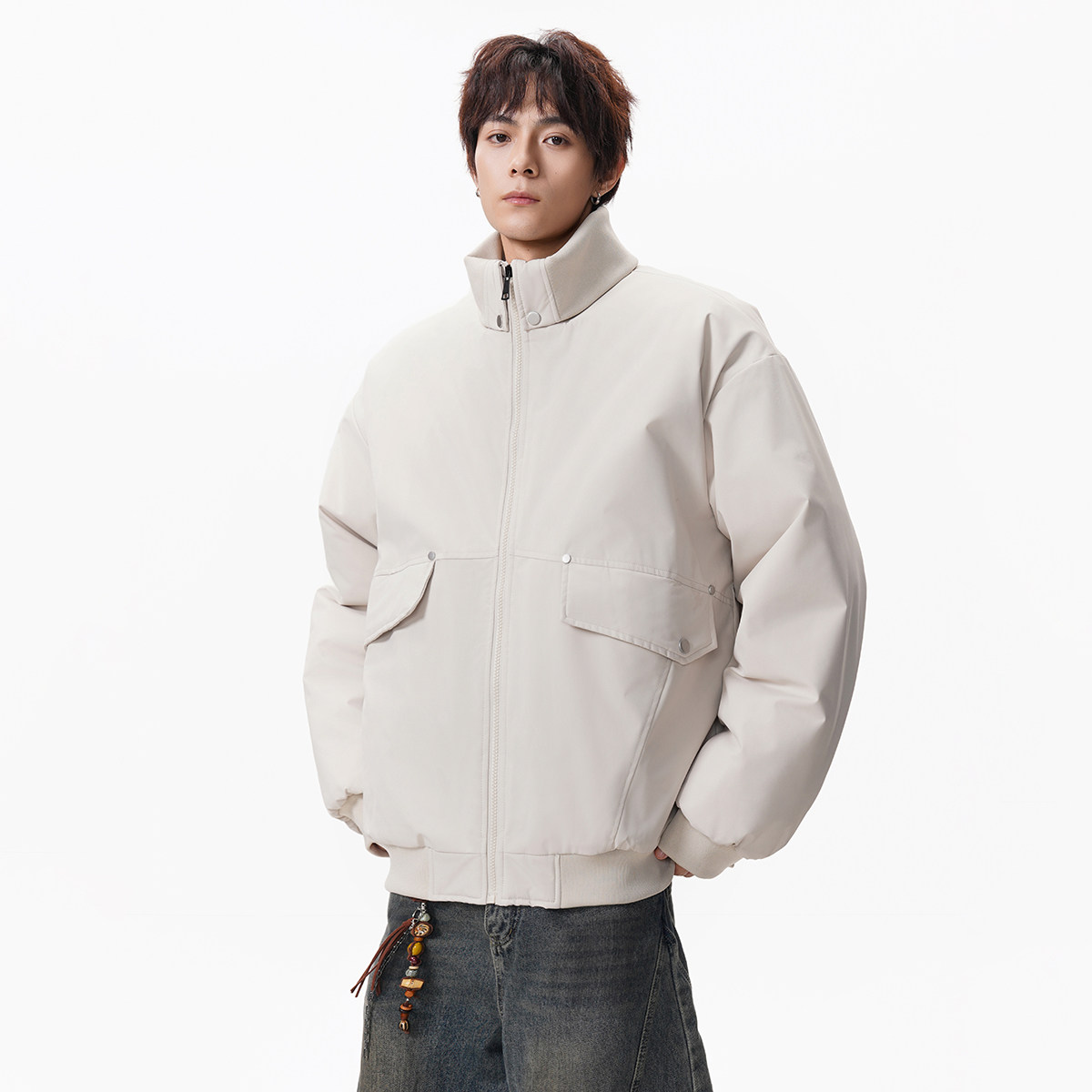 美式复古立领棉服外套M25336P95,男装棉衣,星座1308
