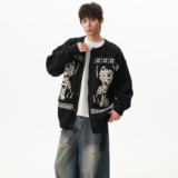 25秋新款美式校园针织花纹开衫毛衣外套MY25060P68，男装针织衫/毛衣，星座1308