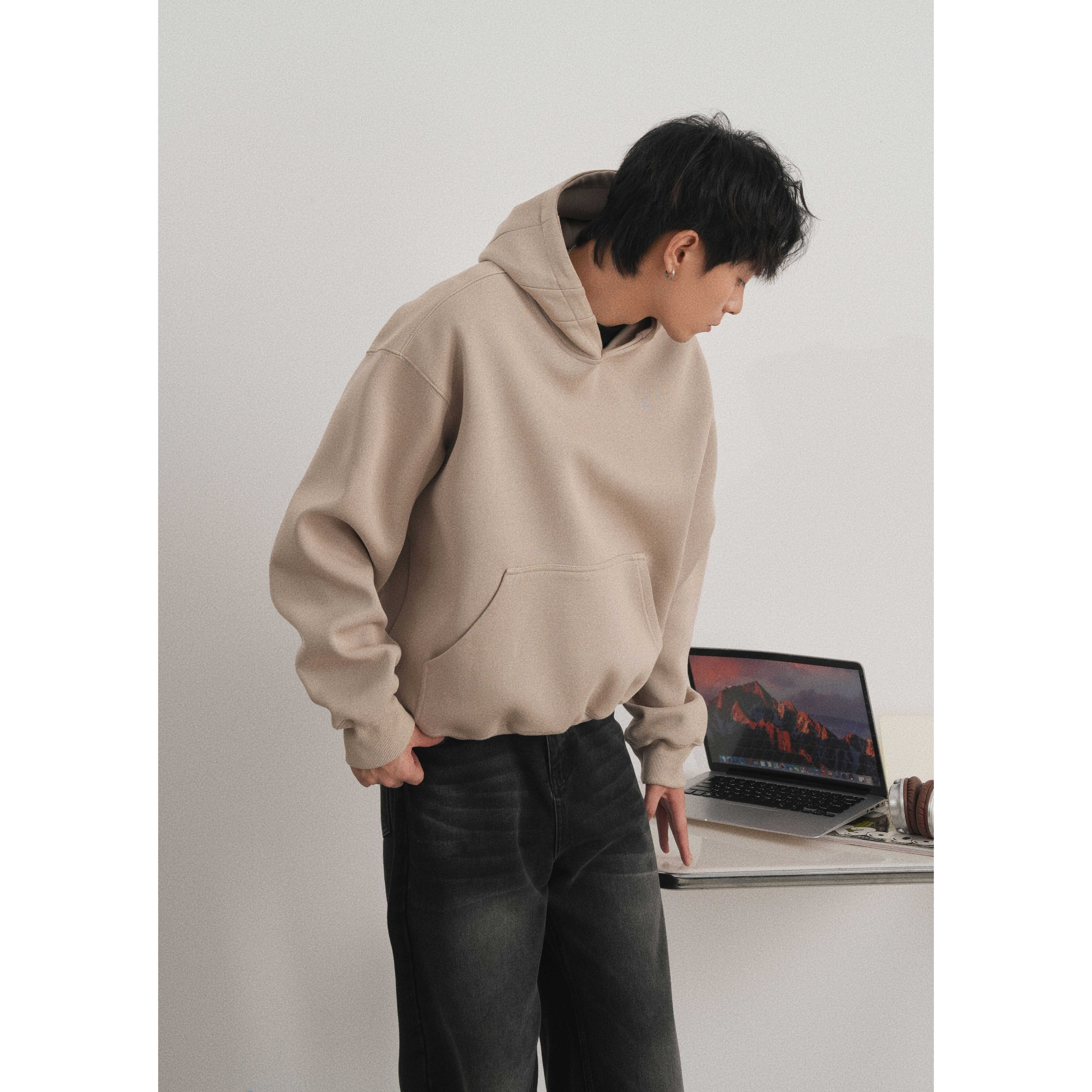 1308短款套头连帽卫衣设计师款420G重磅卫衣P65控98,男装卫衣,星座1308