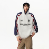 25秋季新款美式撞色高级拼接连帽卫衣1308ZWY89P70，男装卫衣，星座1308