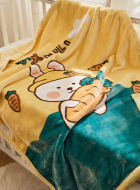 双层加厚儿童毛毯冬季幼儿园午睡毯冬天披肩毯宝宝婴儿卡通小被子