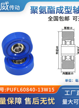 PUFL60840-13W15厂家直供慈威福莱轮流利条滑轮非标608包胶轴承