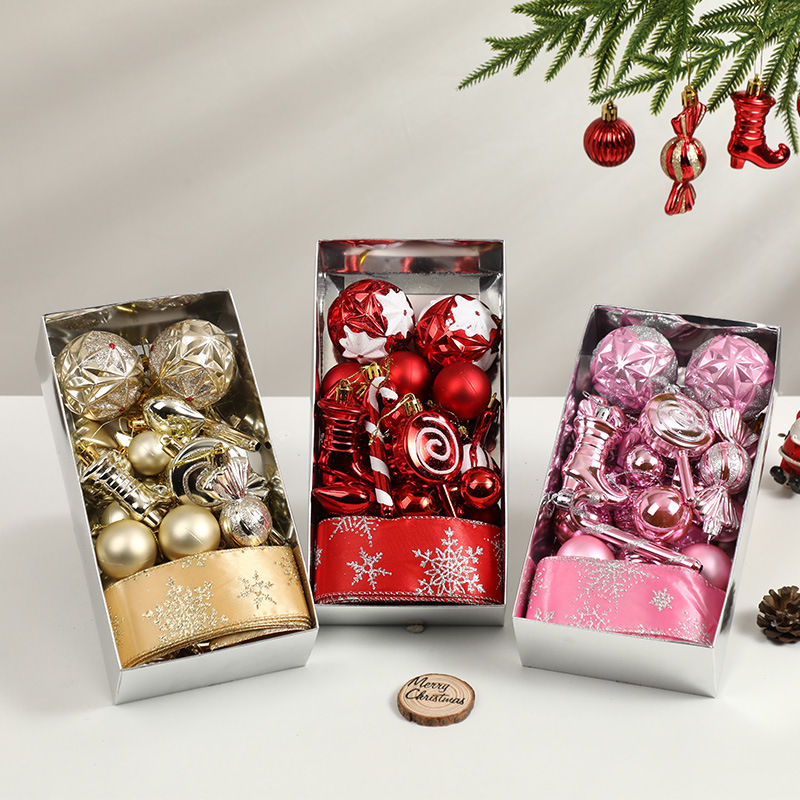 圣诞装饰品爱心糖果彩虹丝带挂件