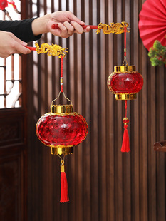 春节新年七彩发光灯笼儿童过年手提音乐宫灯元宵春节阳台大门装饰