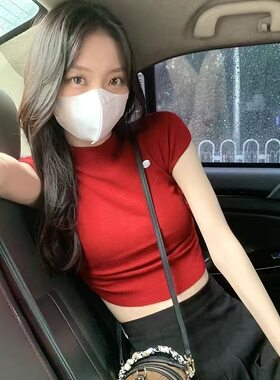 韩版女装红色t恤女短袖