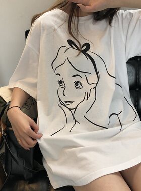 ins酷女孩短袖网红复古上衣
