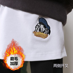 屁帘女纯棉加厚卫衣打底神器秋冬下摆内搭白边叠穿半身裙百搭小屁