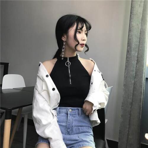 网红泫雅风无袖学生宽松吊带背心