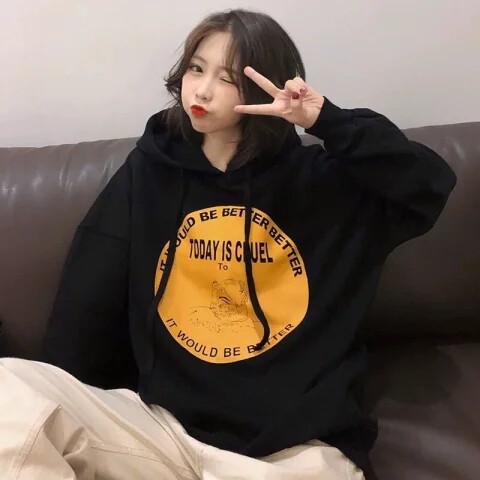 waitmore港风长袖卫衣女