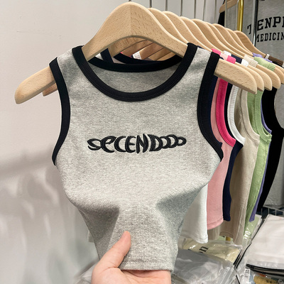 美式复古吊带工字小背心女