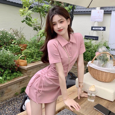 辣妹性感polo领连衣裙子女夏季