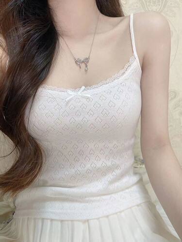 bm风打底白色吊带背心女